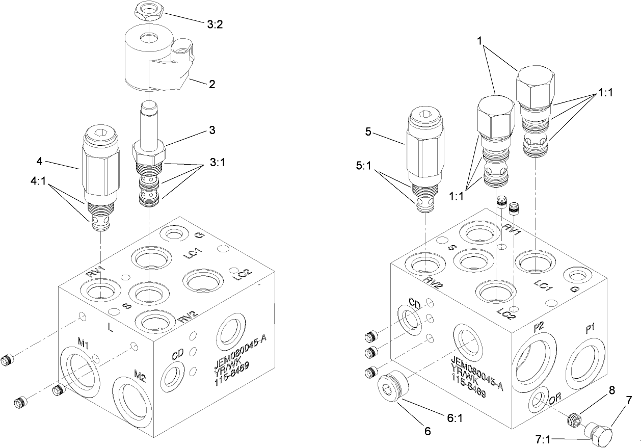 Hydraulic PTO Manifold Assembly No. 115-8469