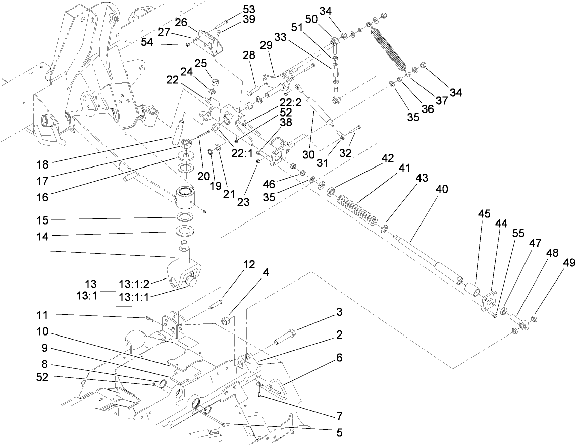 Side Deck Lift Arm and Damper Assembly