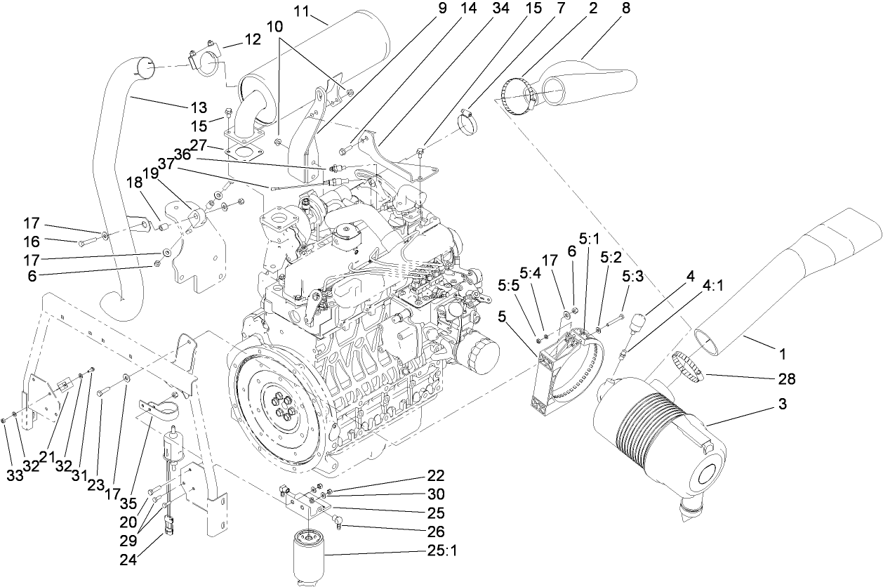 Air Cleaner and Muffler Assembly