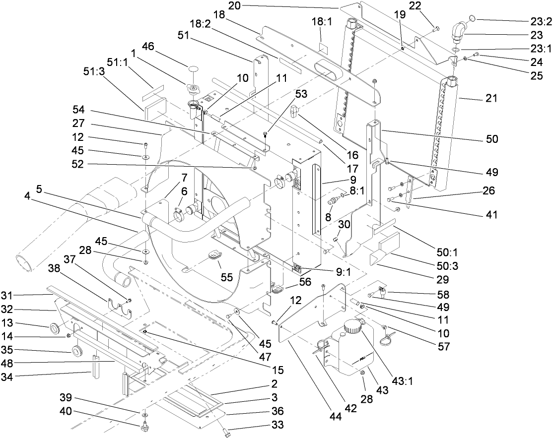 Radiator, Oil Cooler and Support Assembly