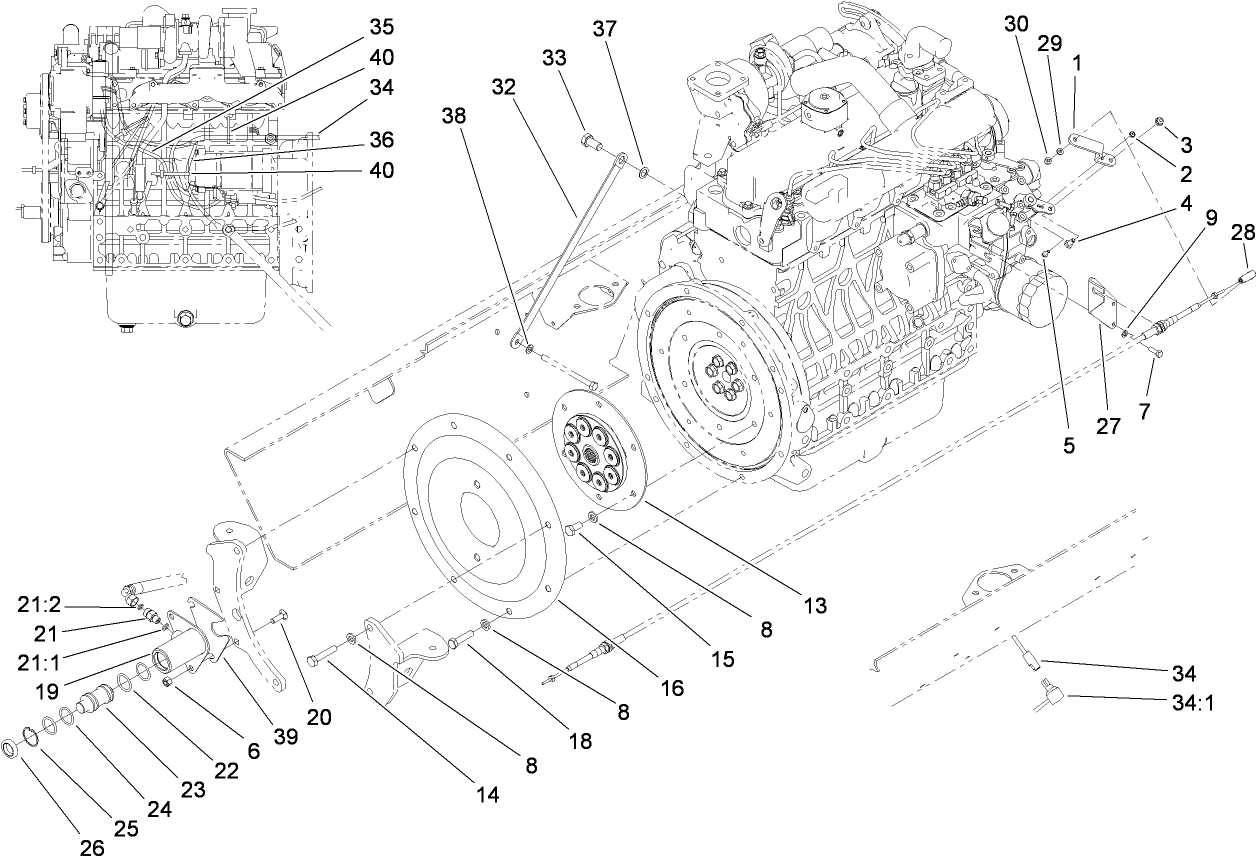 Flywheel and Throttle Assembly