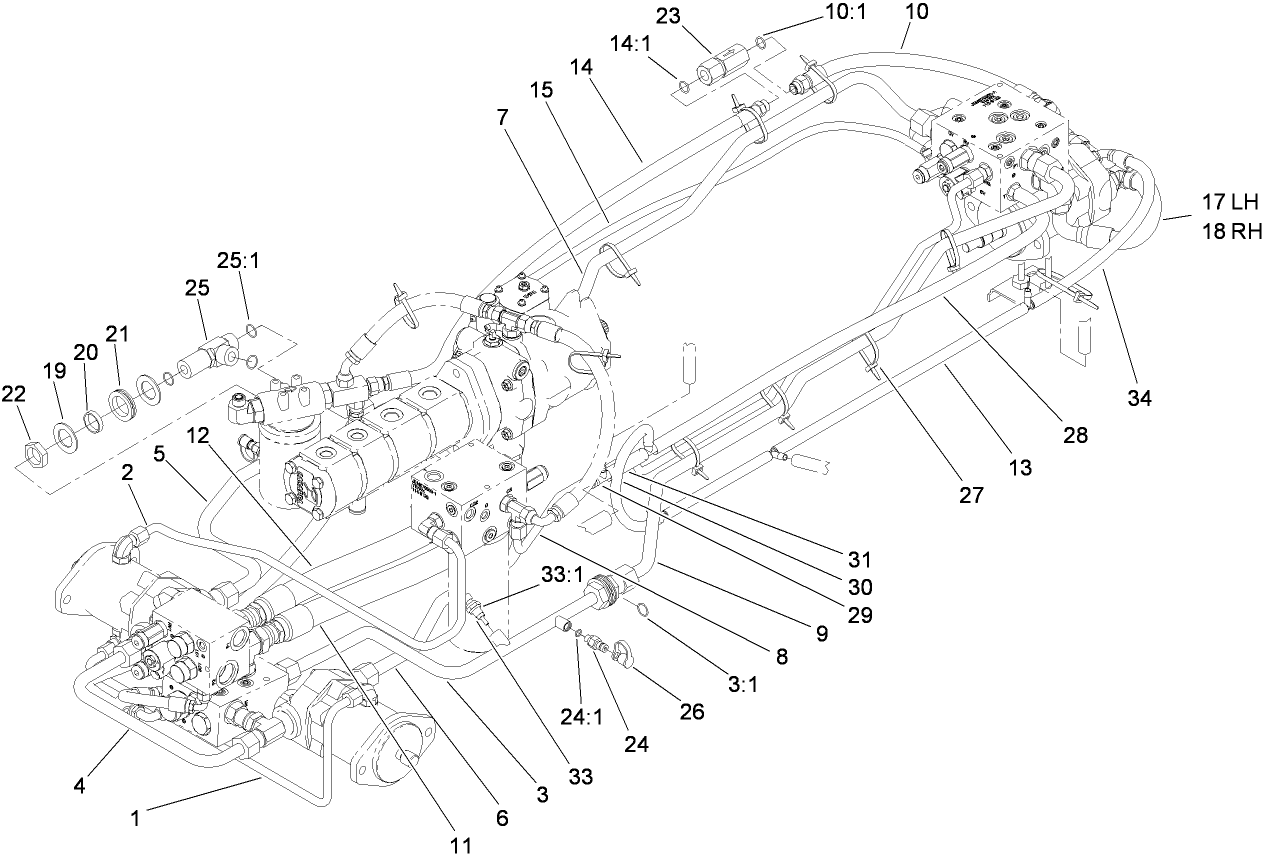 Traction Hydraulic Plumbing Assembly