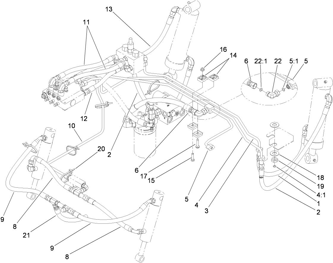 Lift Arm Hydraulic Plumbing Assembly