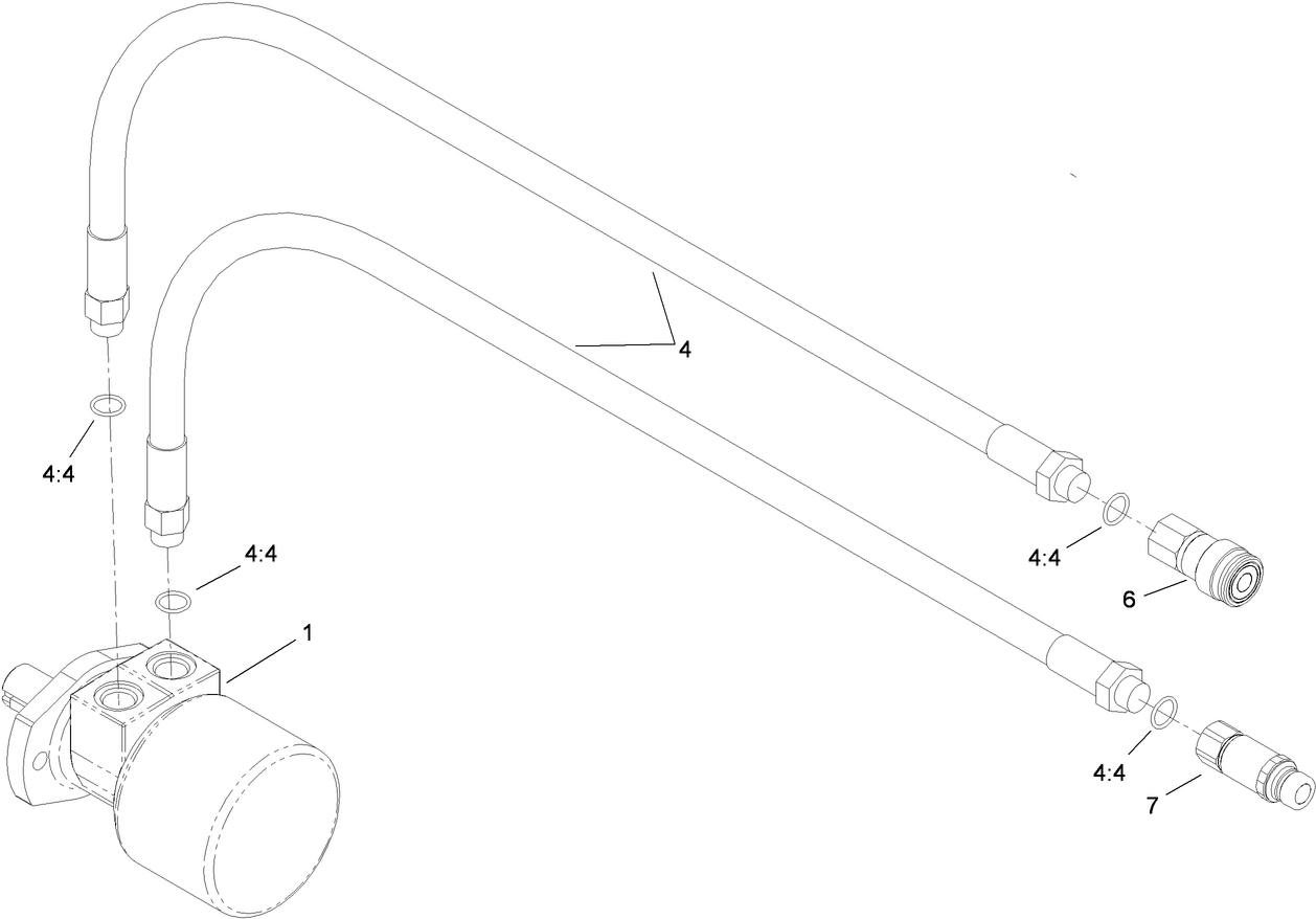 Hydraulic Hose and Motor Assembly
