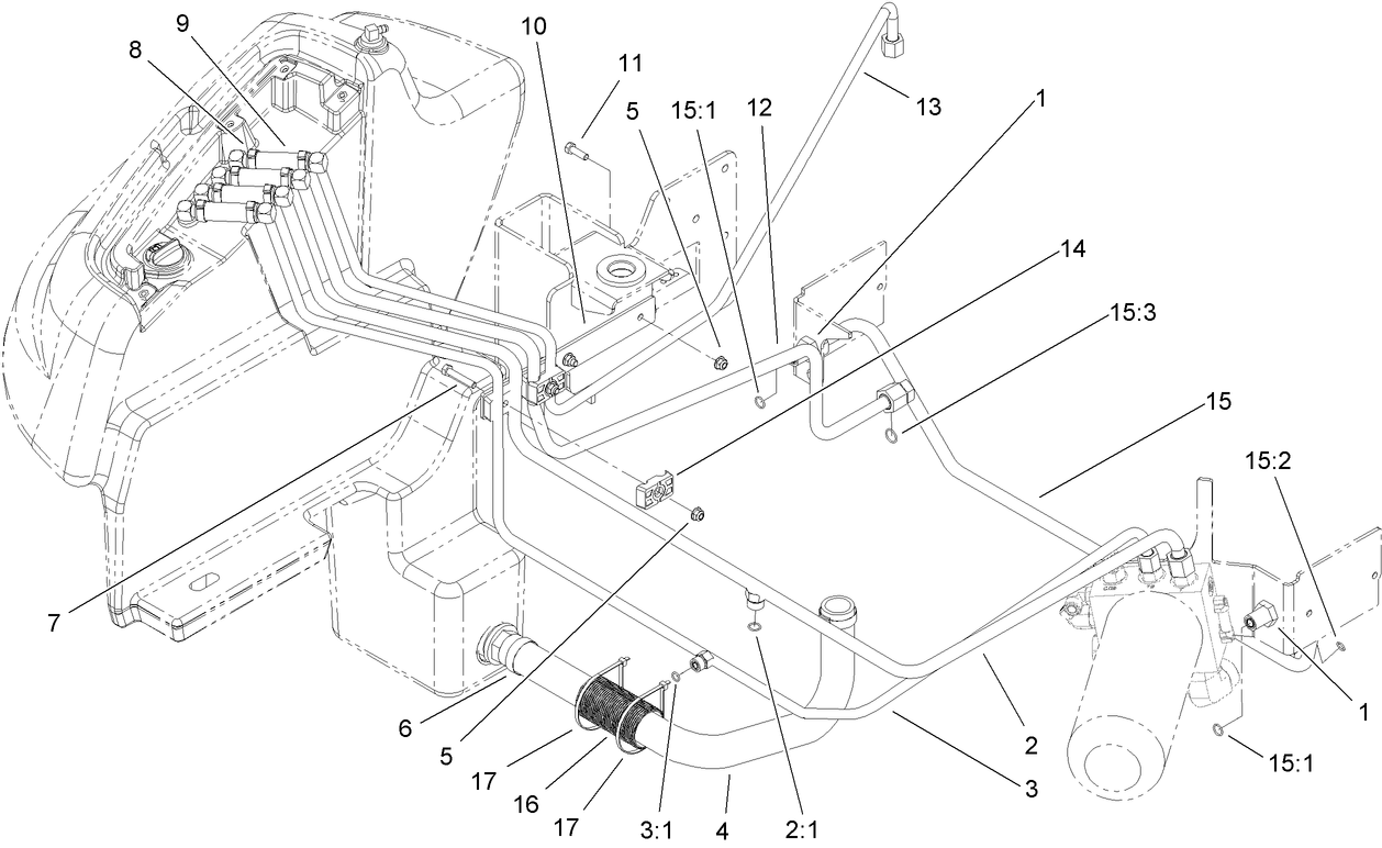 Hydraulic Tank Plumbing Assembly