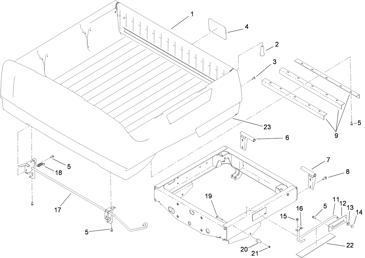 Box and Tailgate Installation Assembly