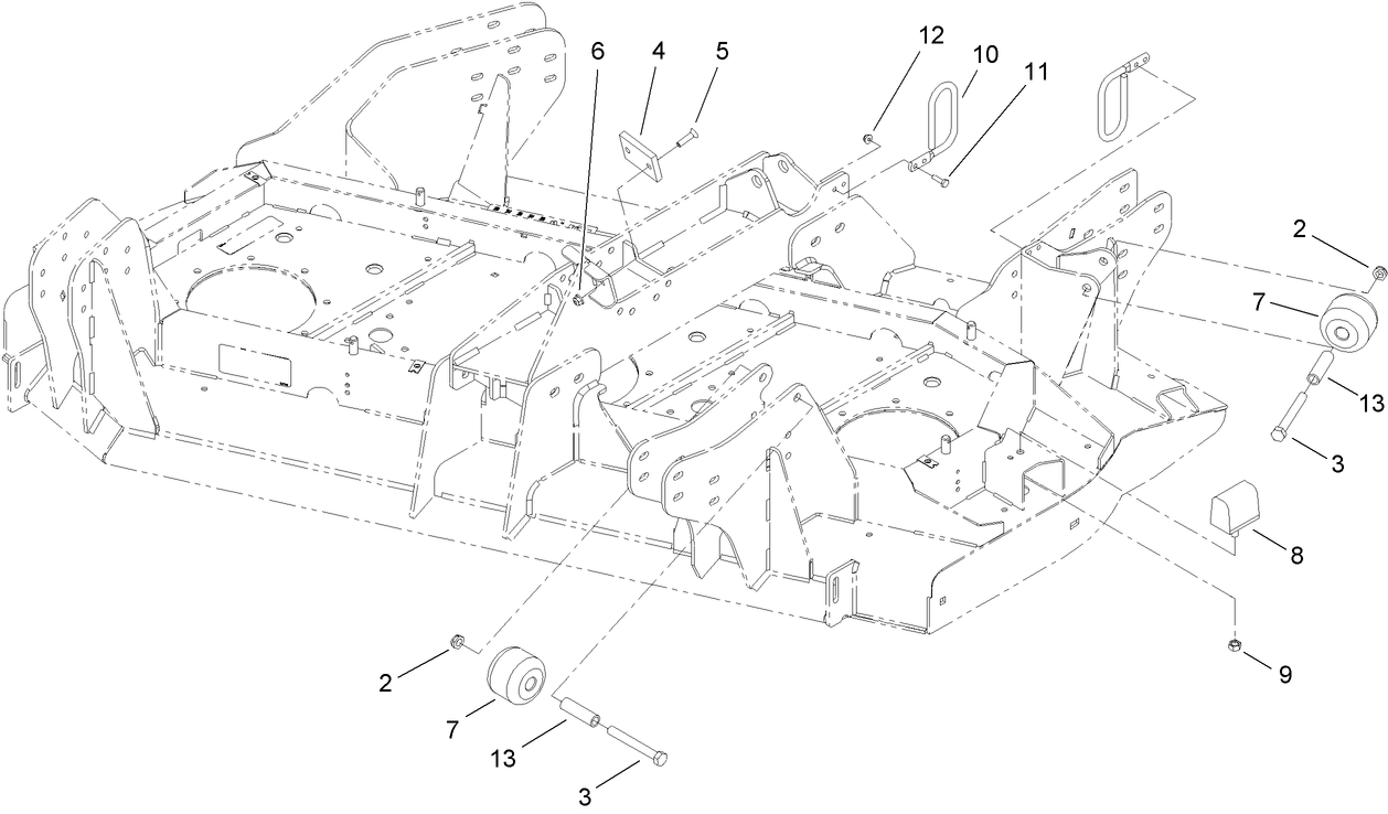 Right Deck Stop and Hose Guide Assembly