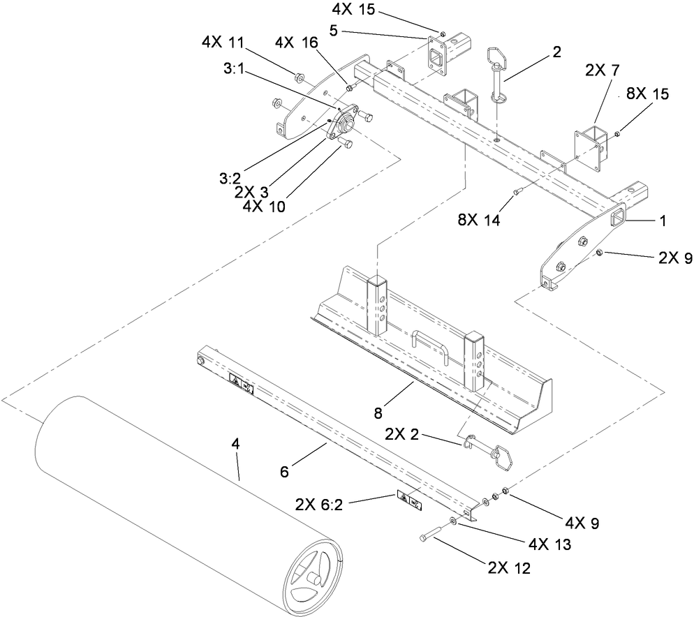 Roller Frame and Grader Assembly