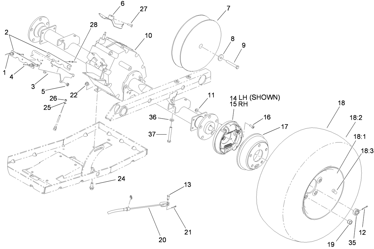 Rear Tire and Transaxle Assembly