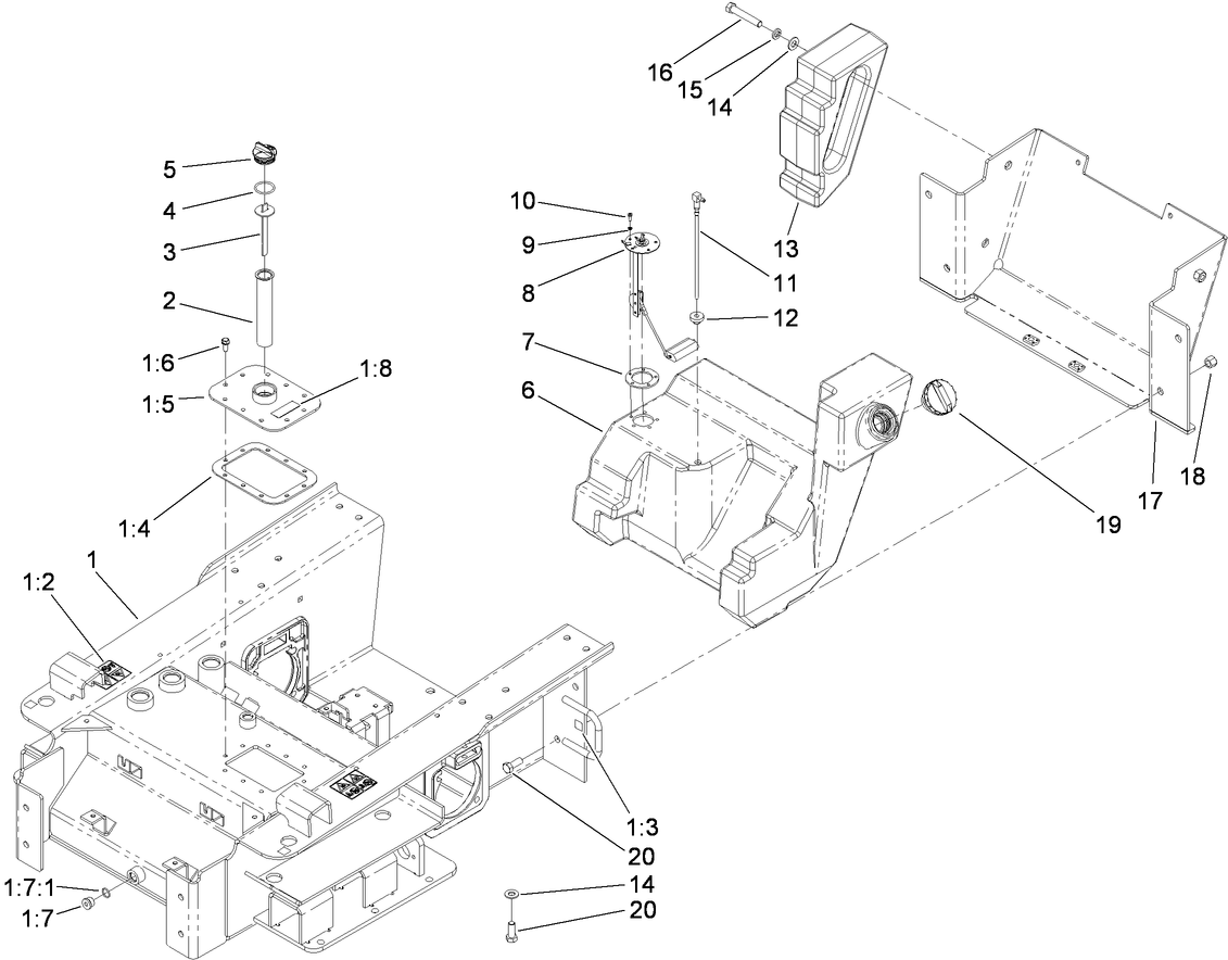 Main Frame and Fuel Tank Assembly