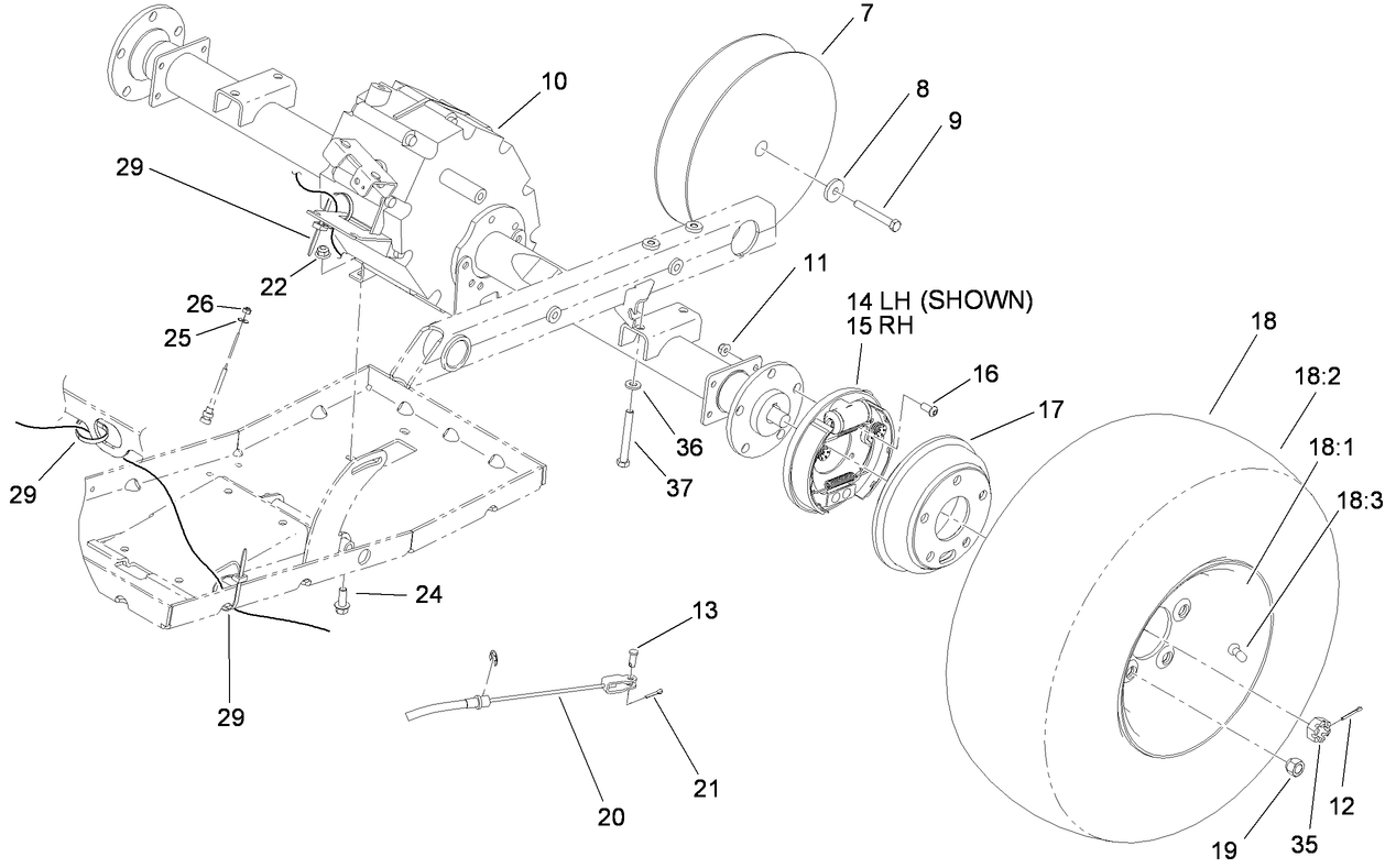 Rear Tire and Transaxle Assembly