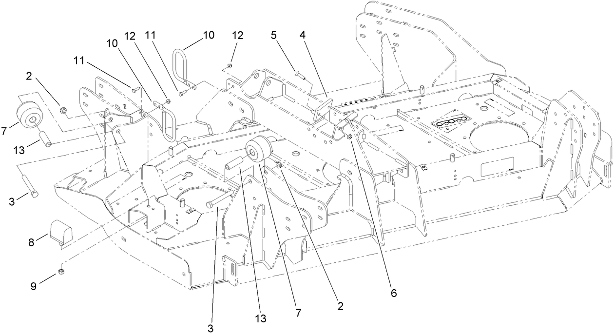 Left Deck Stop and Hose Guide Assembly