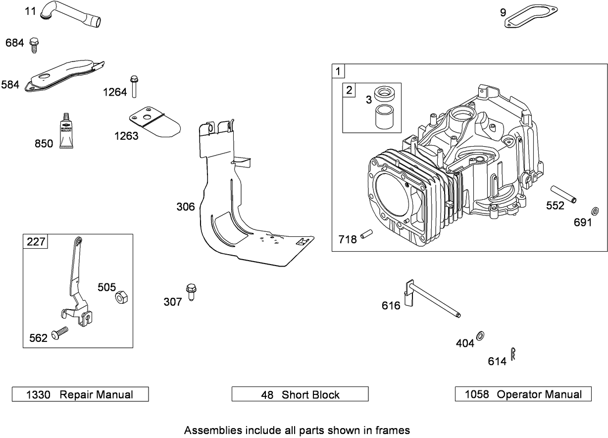 Cylinder Assembly  Briggs and Stratton 331777-0946-B2