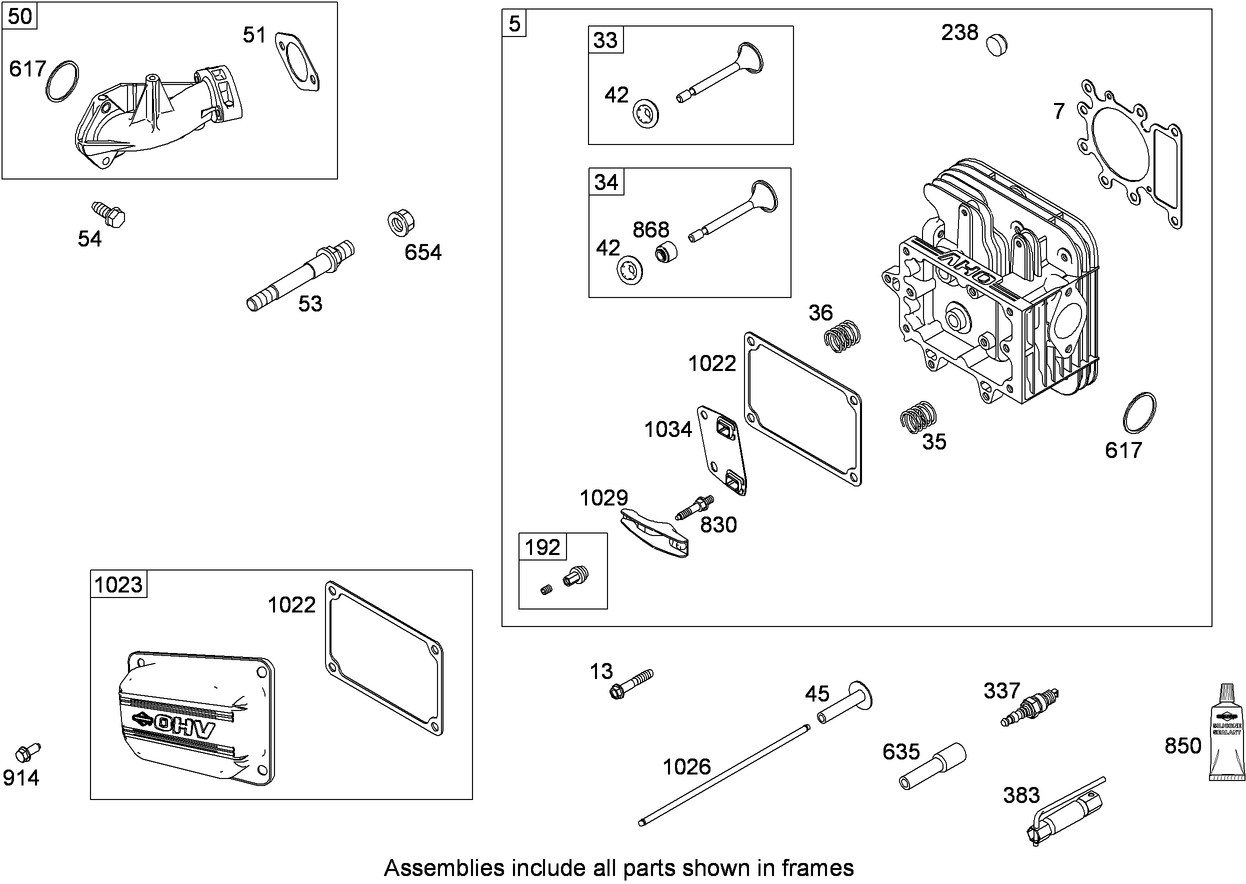 Cylinder Head Assembly  Briggs and Stratton 331777-0946-B2