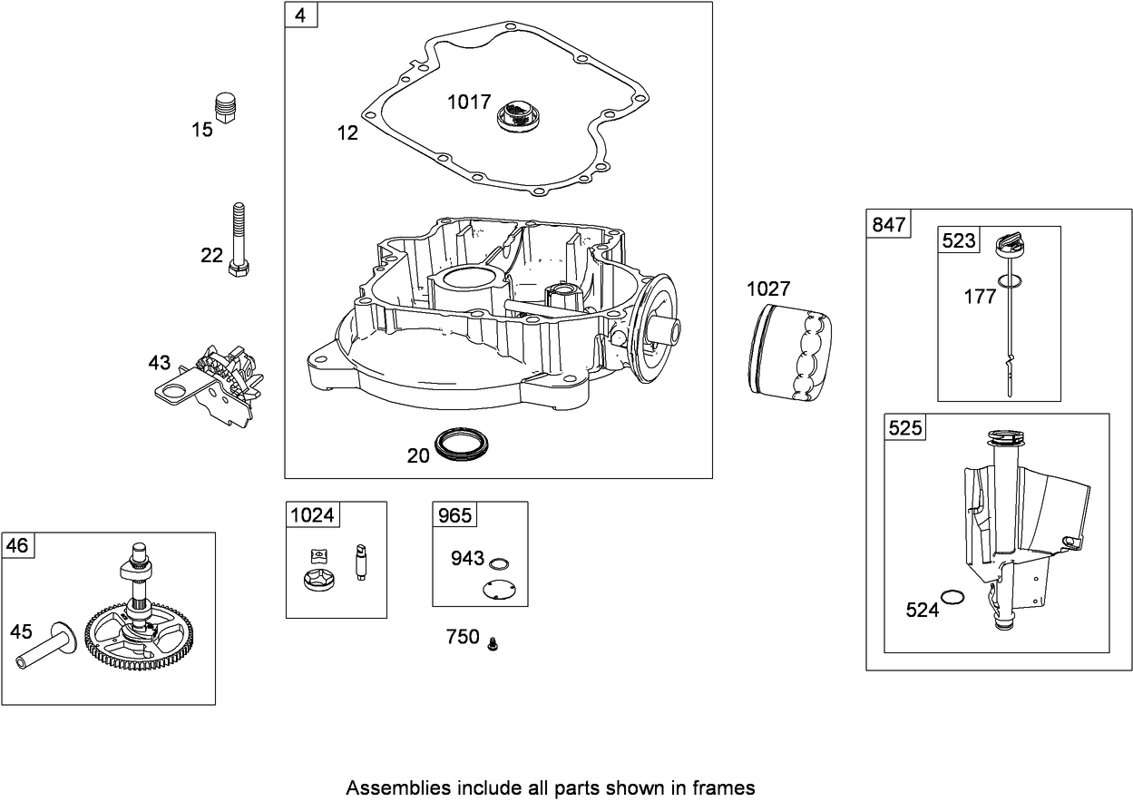 Crankcase Cover/Sump Assembly  Briggs and Stratton 331777-0946-B2