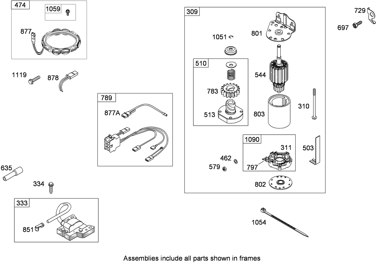 Electric Starter and Alternator Assembly  Briggs and Stratton 331777-0946-B2