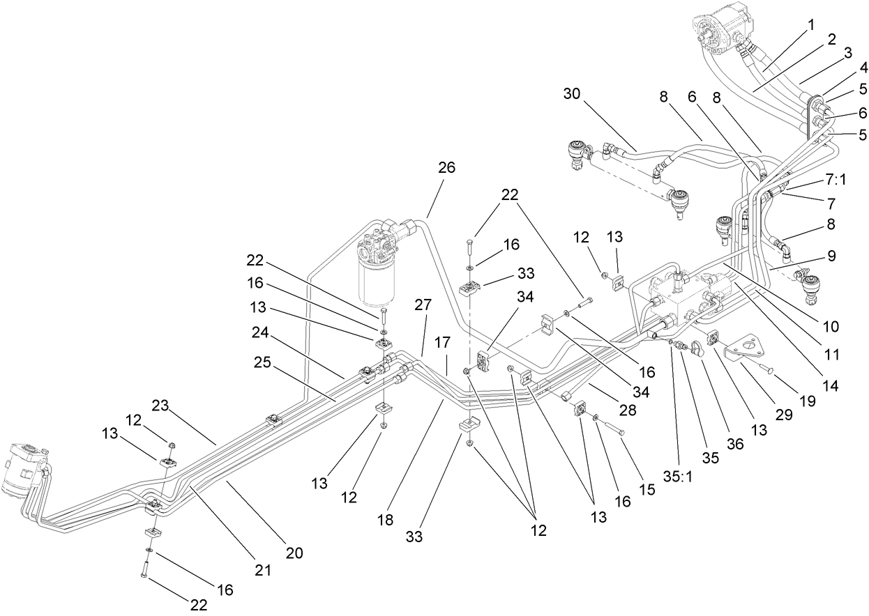 Steering Hydraulic Plumbing Assembly