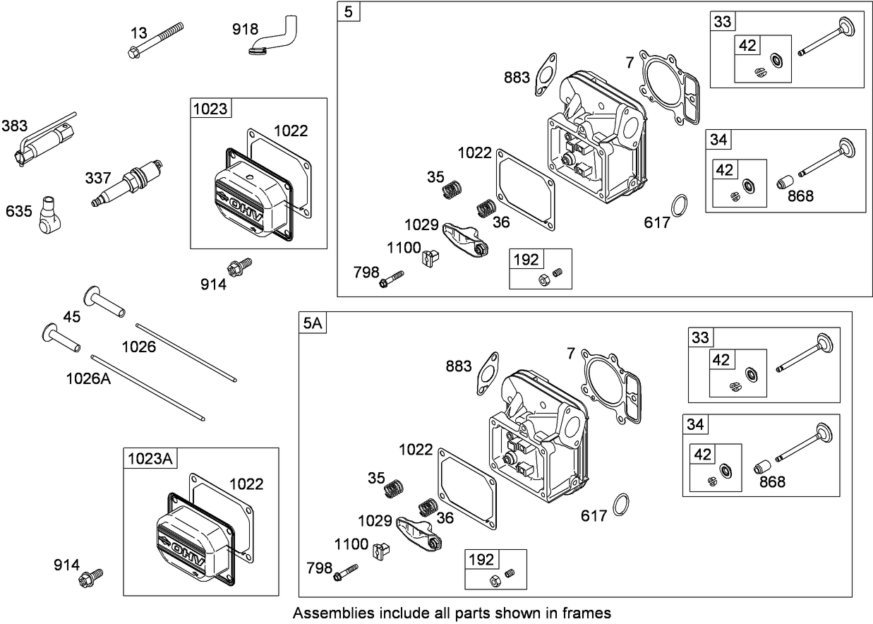 Cylinder Head Assembly  Briggs and Stratton 407777-0550-E1