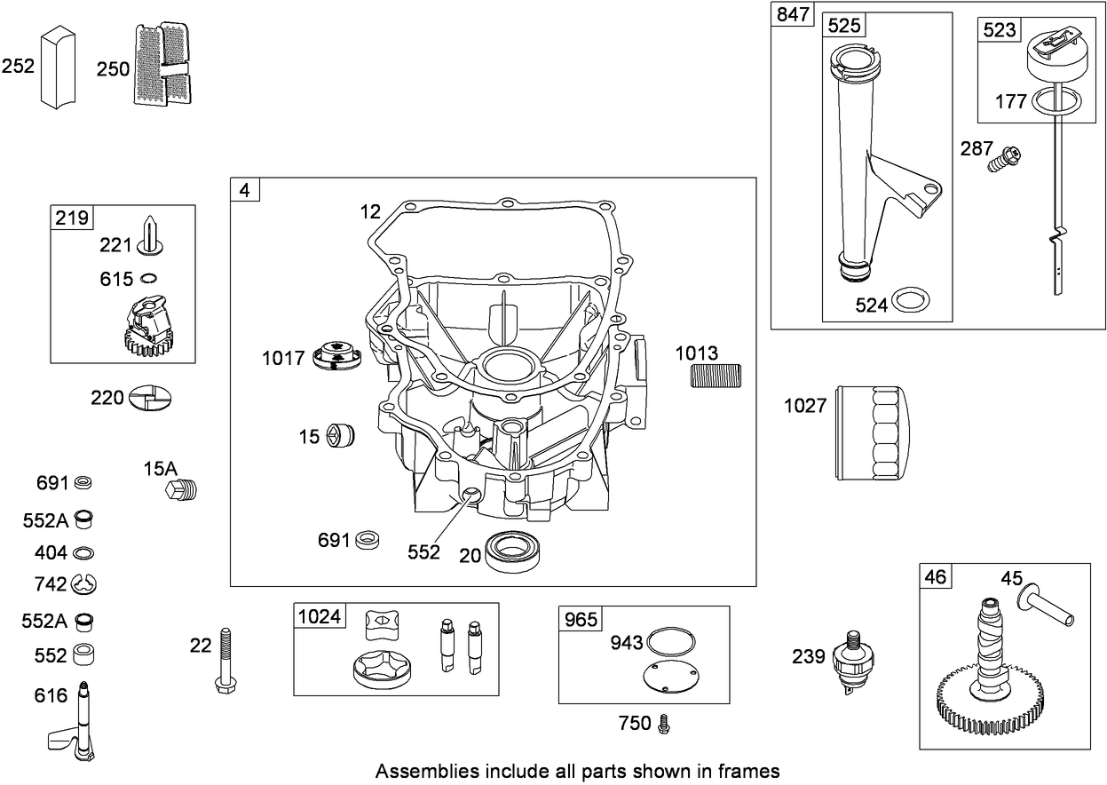 Crankcase Cover and Sump Assembly  Briggs and Stratton 407777-0550-E1