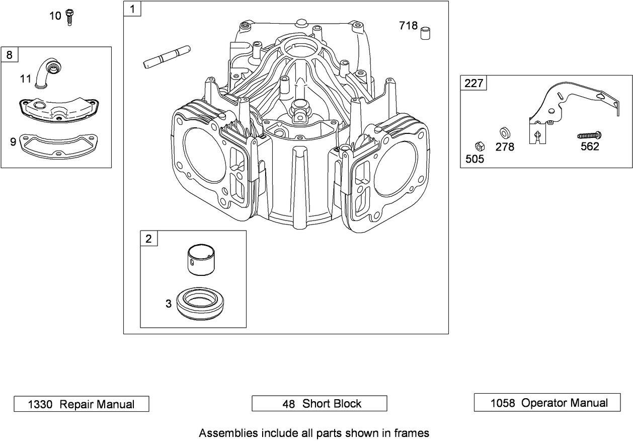 Cylinder Assembly  Briggs and Stratton 407777-0550-E1