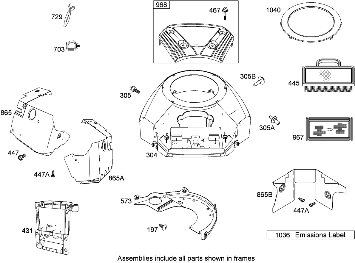 Blower Housing Assembly  Briggs and Stratton 407777-0550-E1