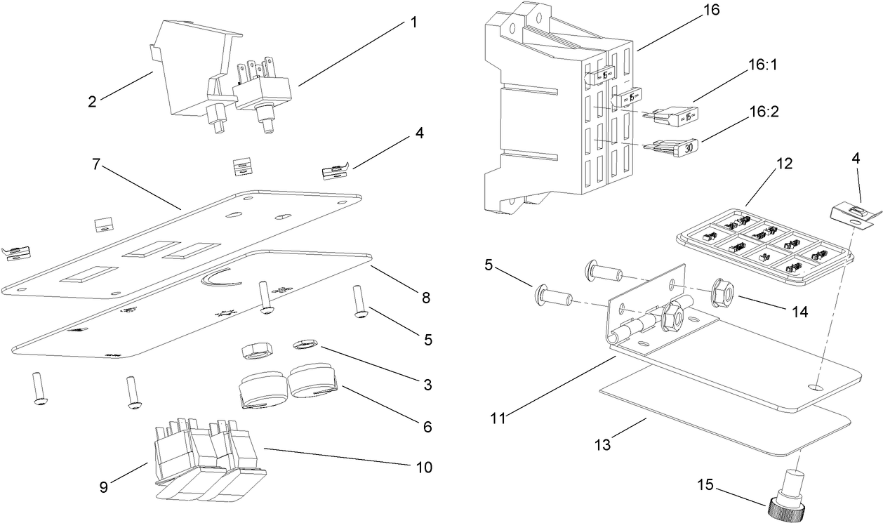 Switchplate and Fuse Block Cover Cab Assembly