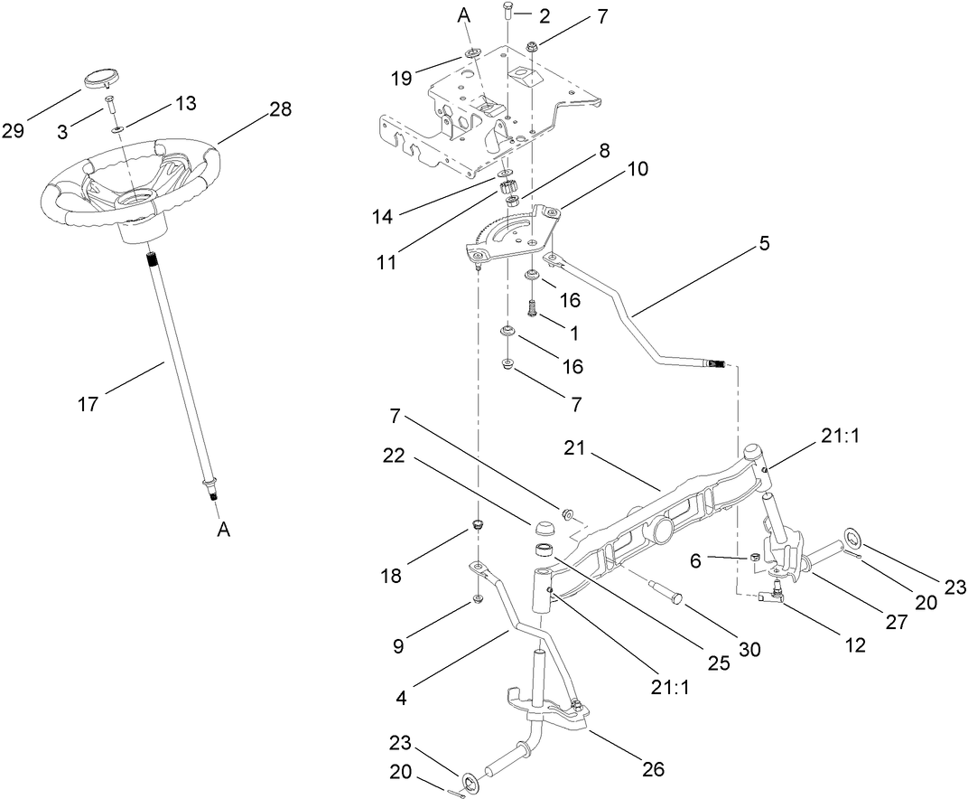 Steering Shaft and Front Axle Assembly