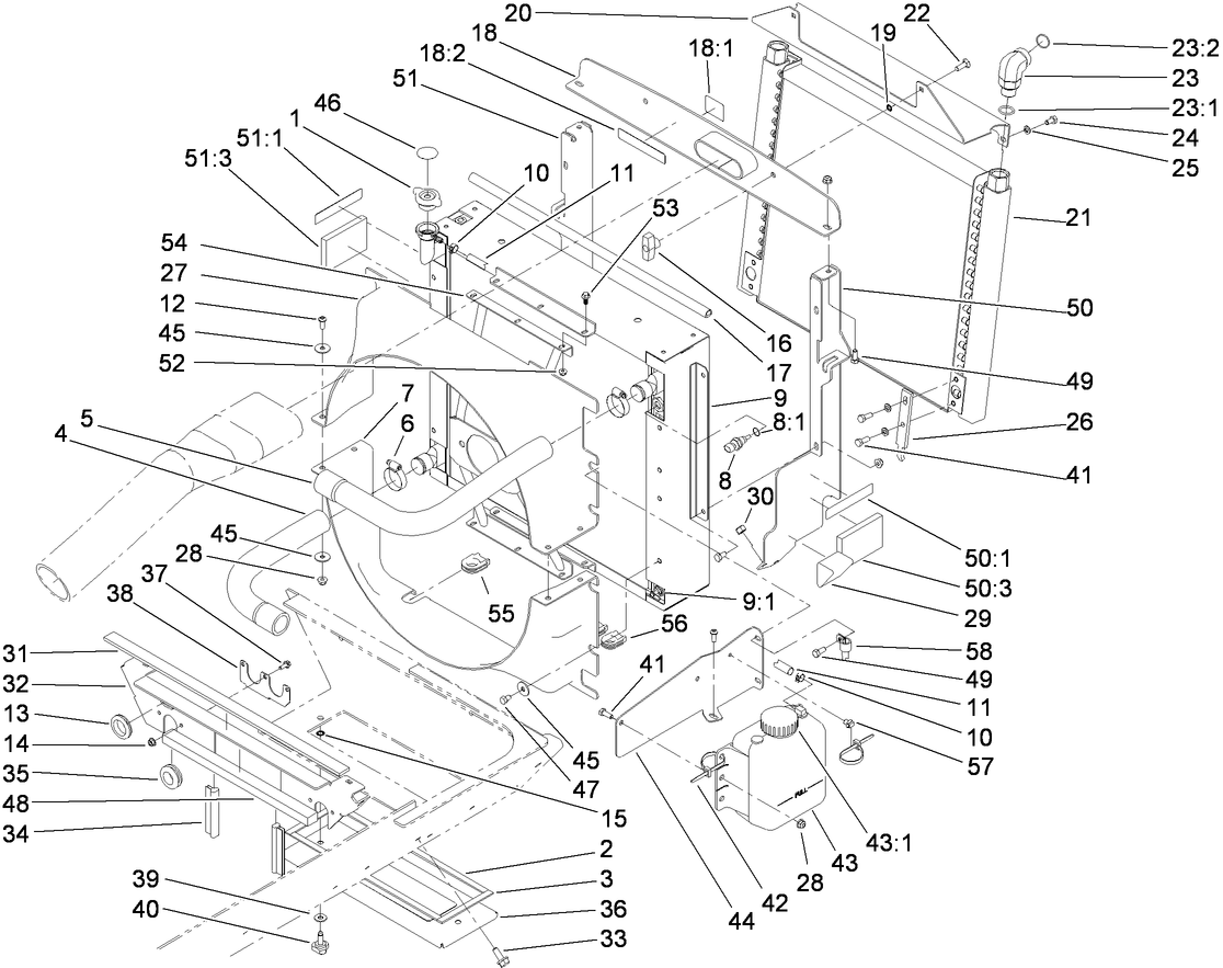 Radiator, Oil Cooler and Support Assembly