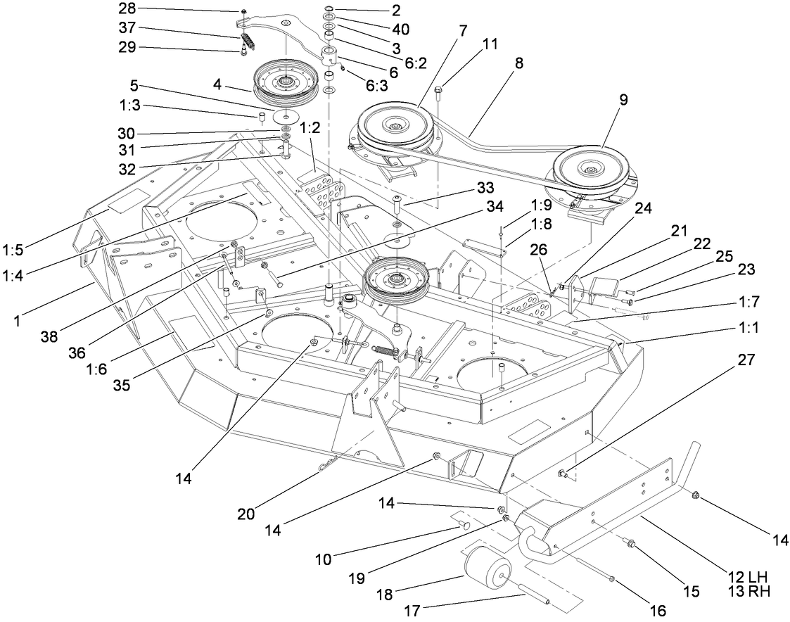 Front Deck, Idler and Skid Assembly