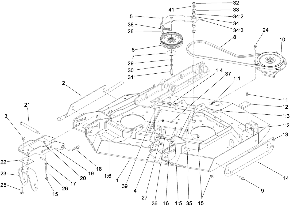 Right Hand Deck, Idler and Skid Assembly