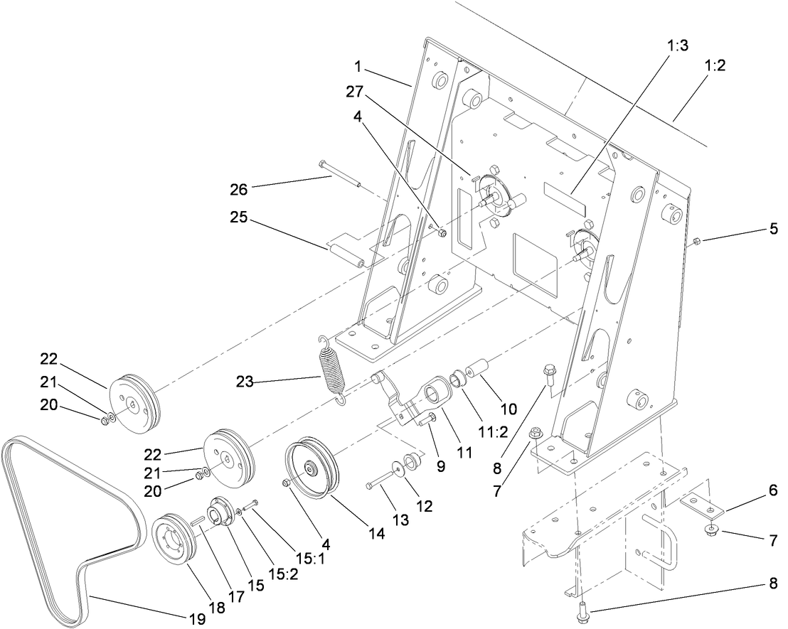 Loader Tower and Pulley Assembly