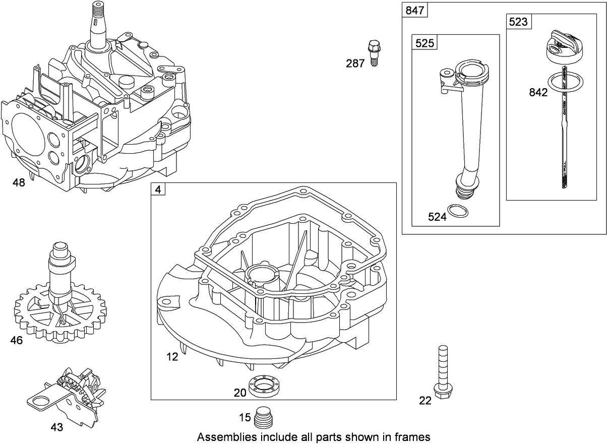 Crankcase Assembly  Briggs and Stratton 126T02-0236-B1