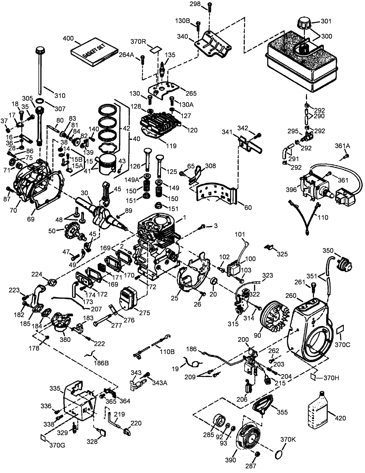 Engine Assembly No. 1 Tecumseh LH358SA-159625A
