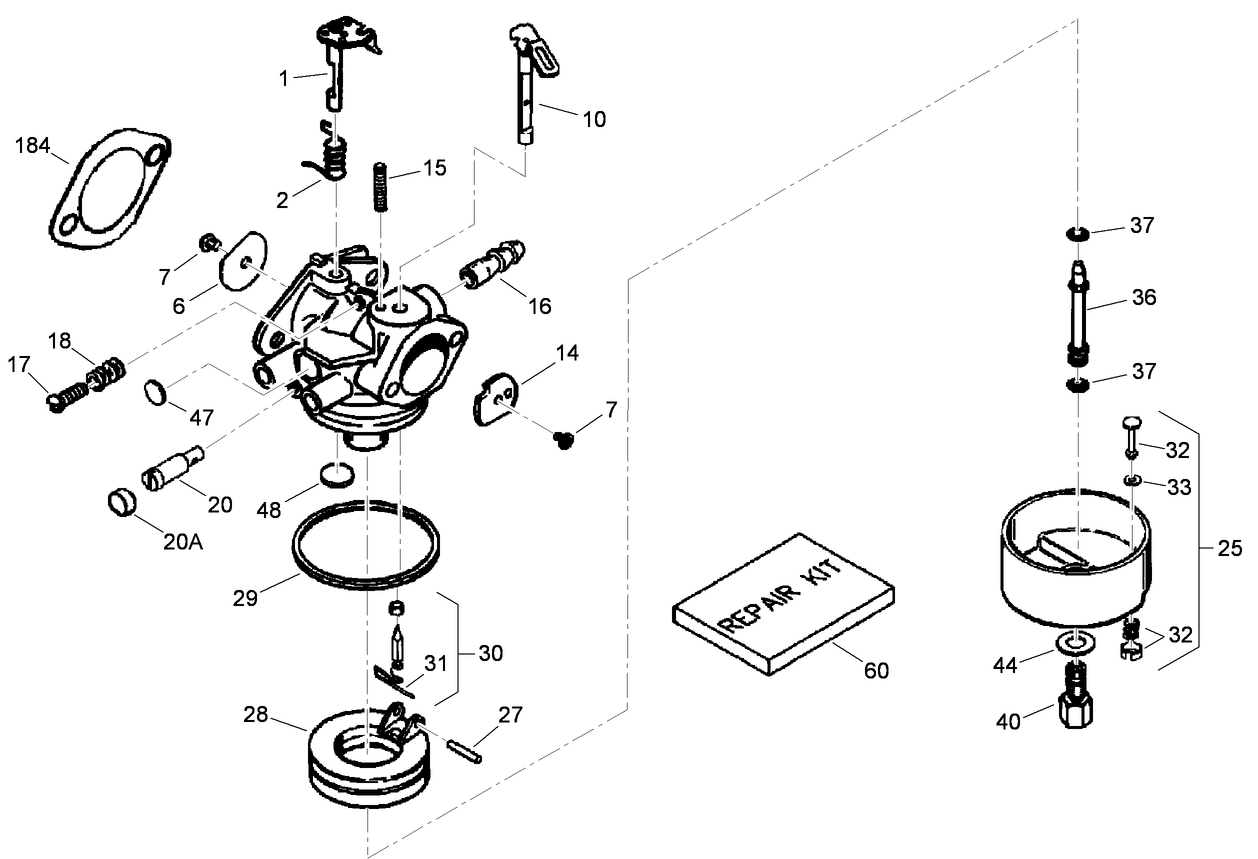 Carburetor Assembly Tecumseh LH358SA-159625A