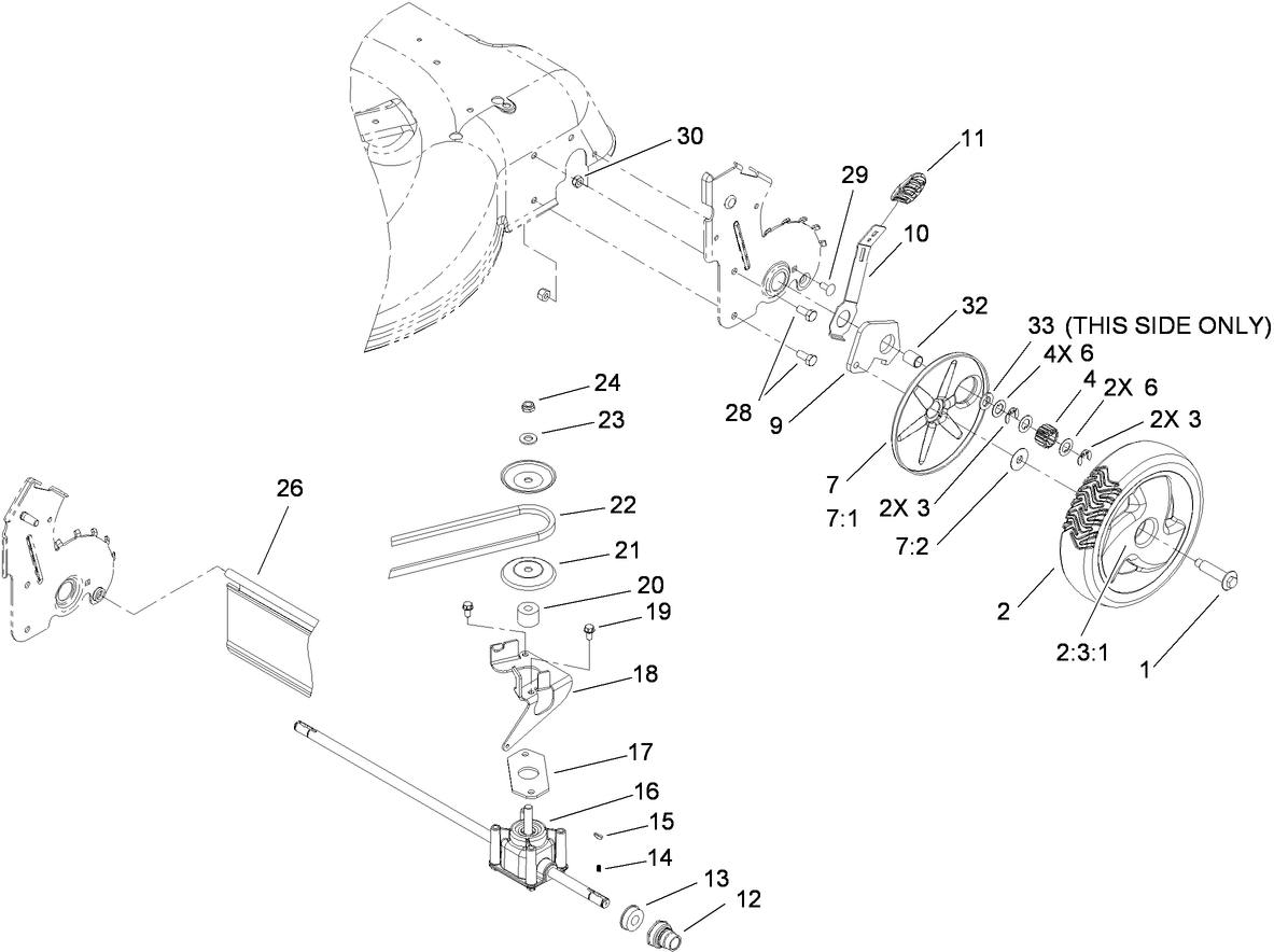 Rear Axle and Transmission Assembly