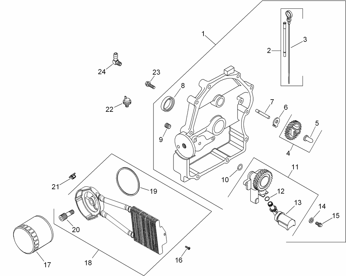 Oil Pan and Lubrication Assembly Kohler CH740-3126