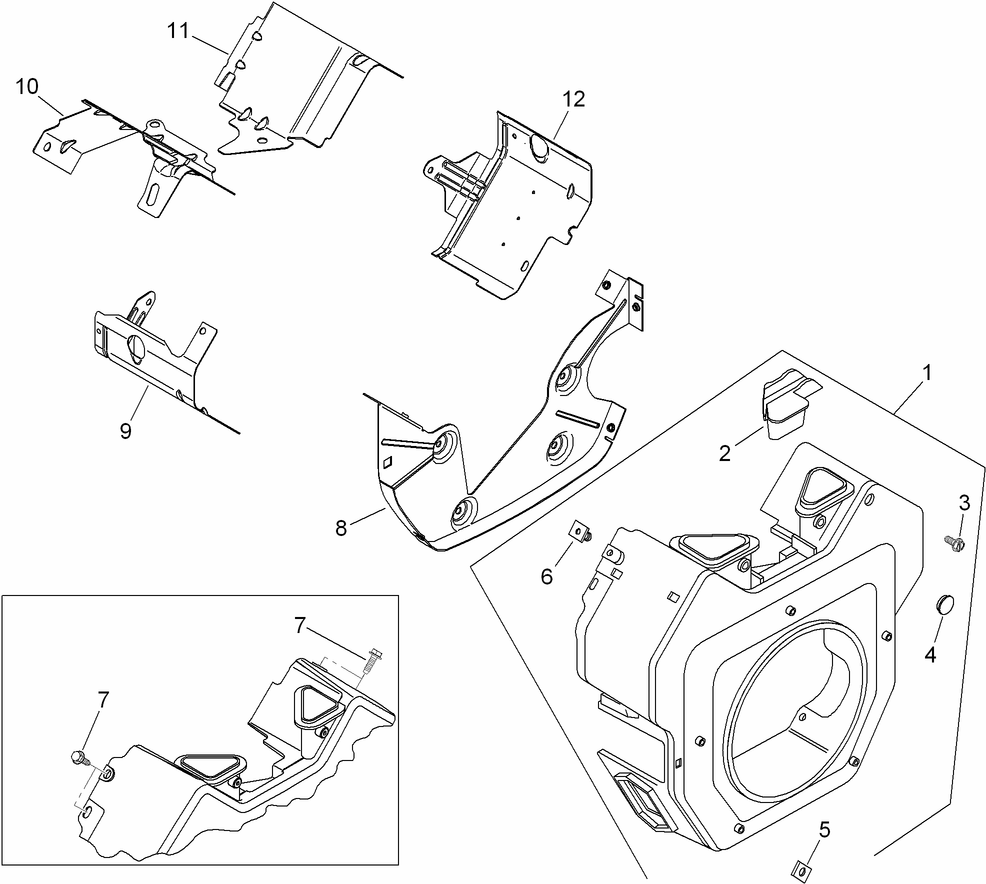 Blower Housing and Baffle Assembly Kohler CH740-3126