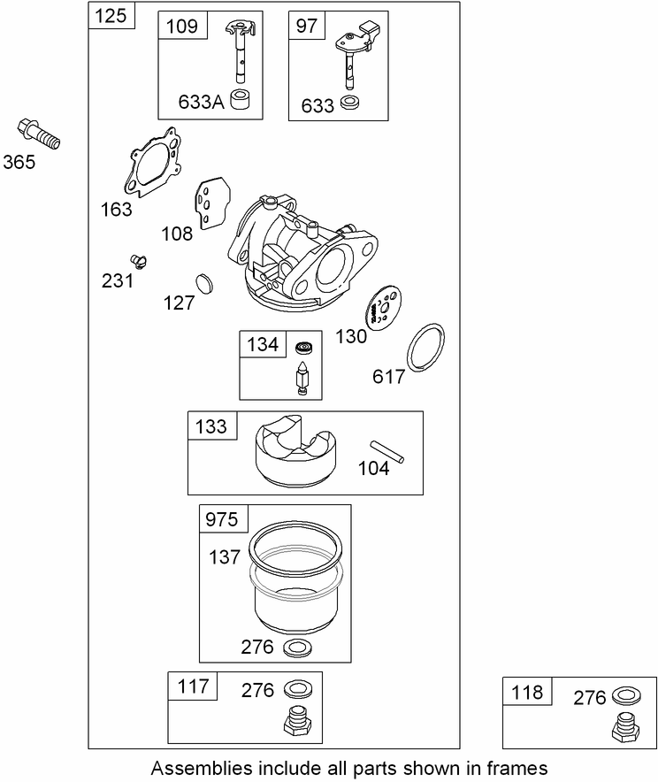 Carburetor Assembly  Briggs and Stratton 126T05-0222-B1
