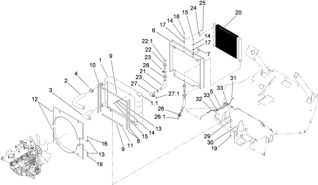 Oil Cooler and Radiator Assembly