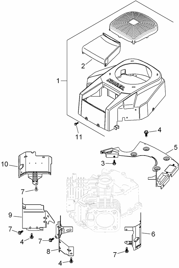 Blower Housing Assembly  Kohler SV710-0027