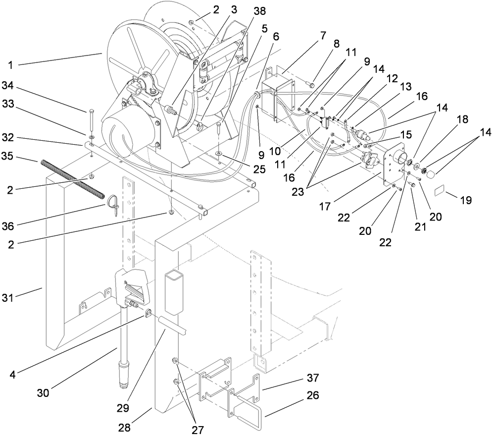 Hose Reel and Valve Box Assembly