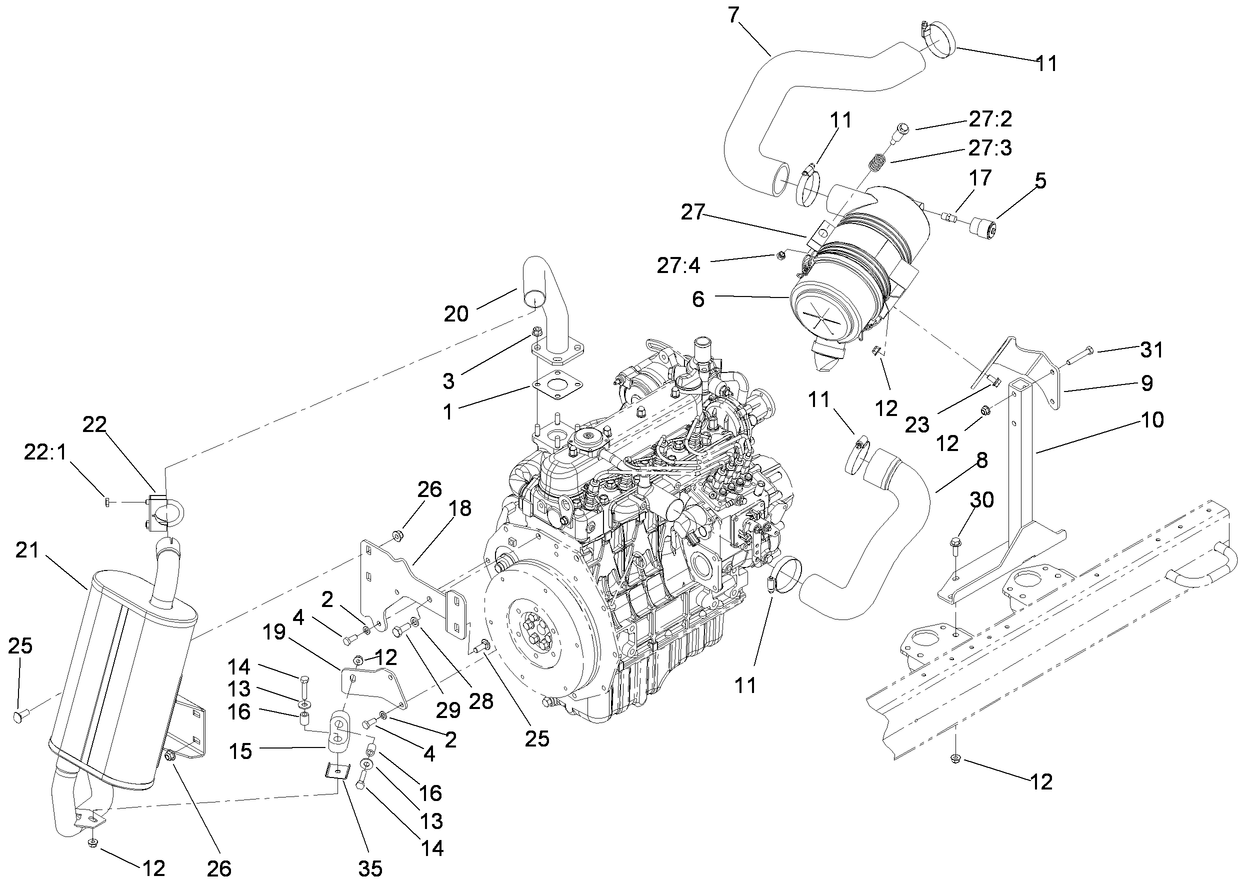 Engine Intake and Exhaust Assembly