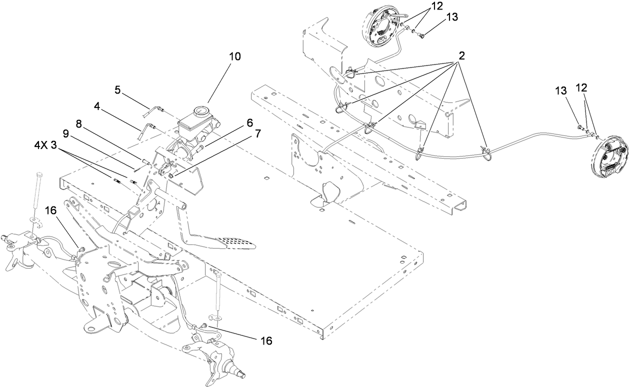 Master Cylinder and Brake Line Assembly