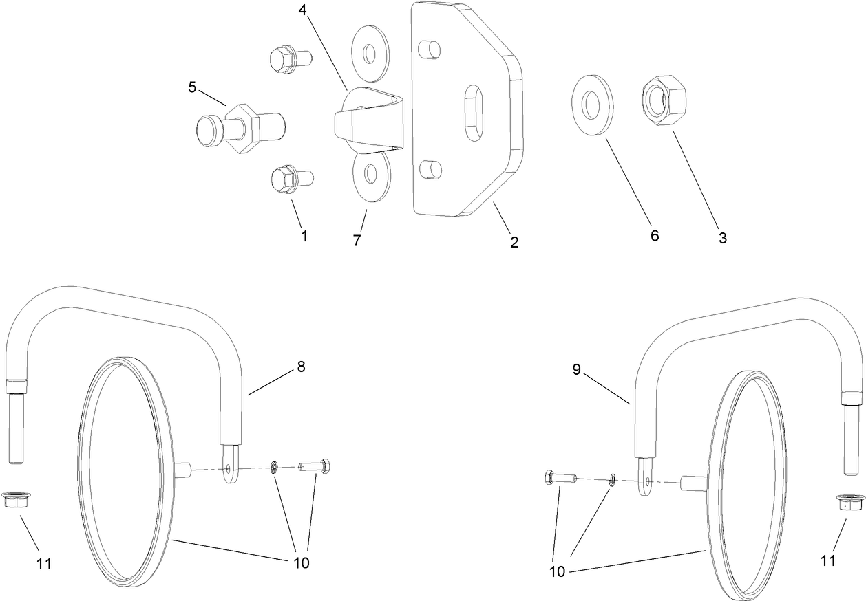 Door Striker and Mirror  Cab Assembly