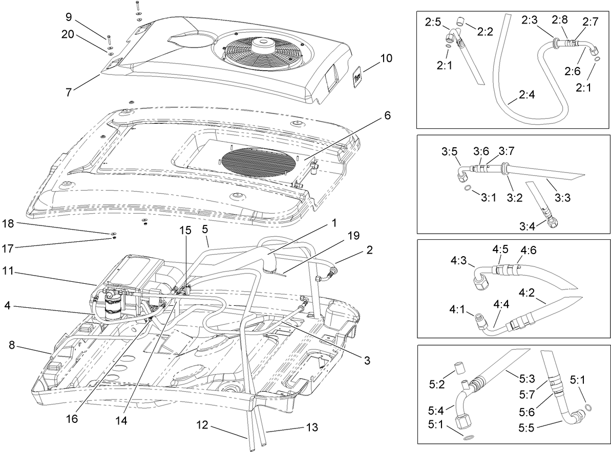 Roof and Hose  Cab Assembly