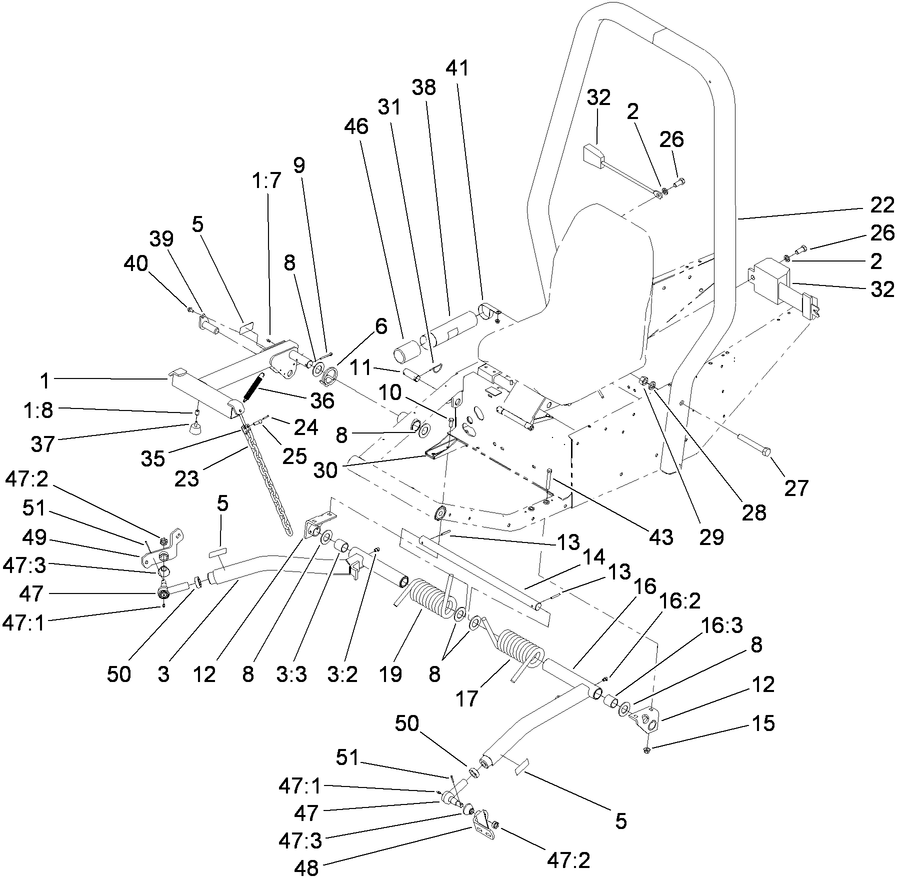 Push Arm and Roll-Over Protection System Assembly
