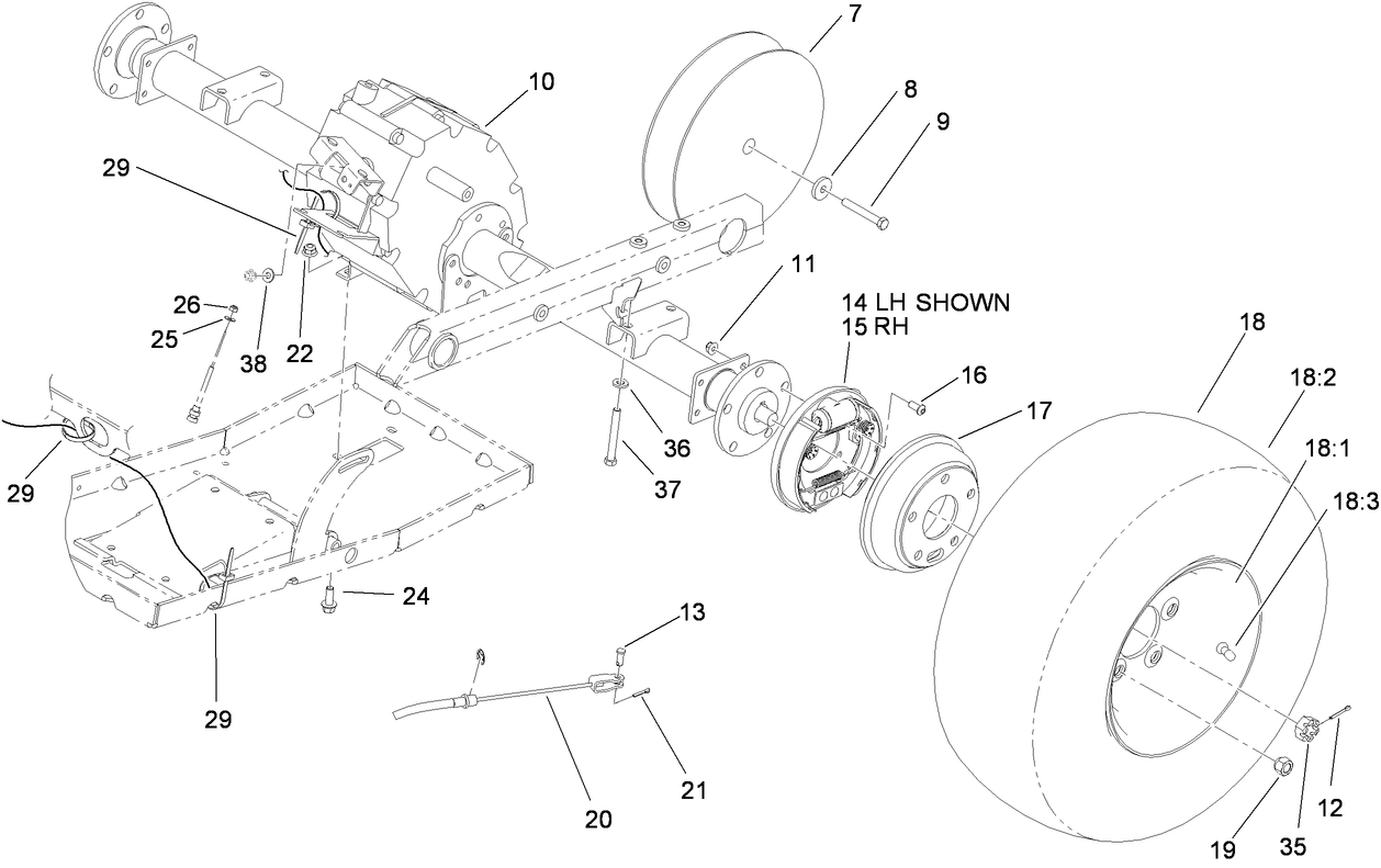 Rear Tire and Transaxle Assembly