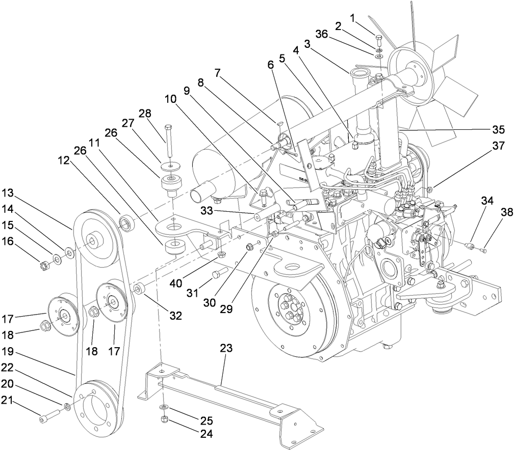 Engine Pulley System Assembly