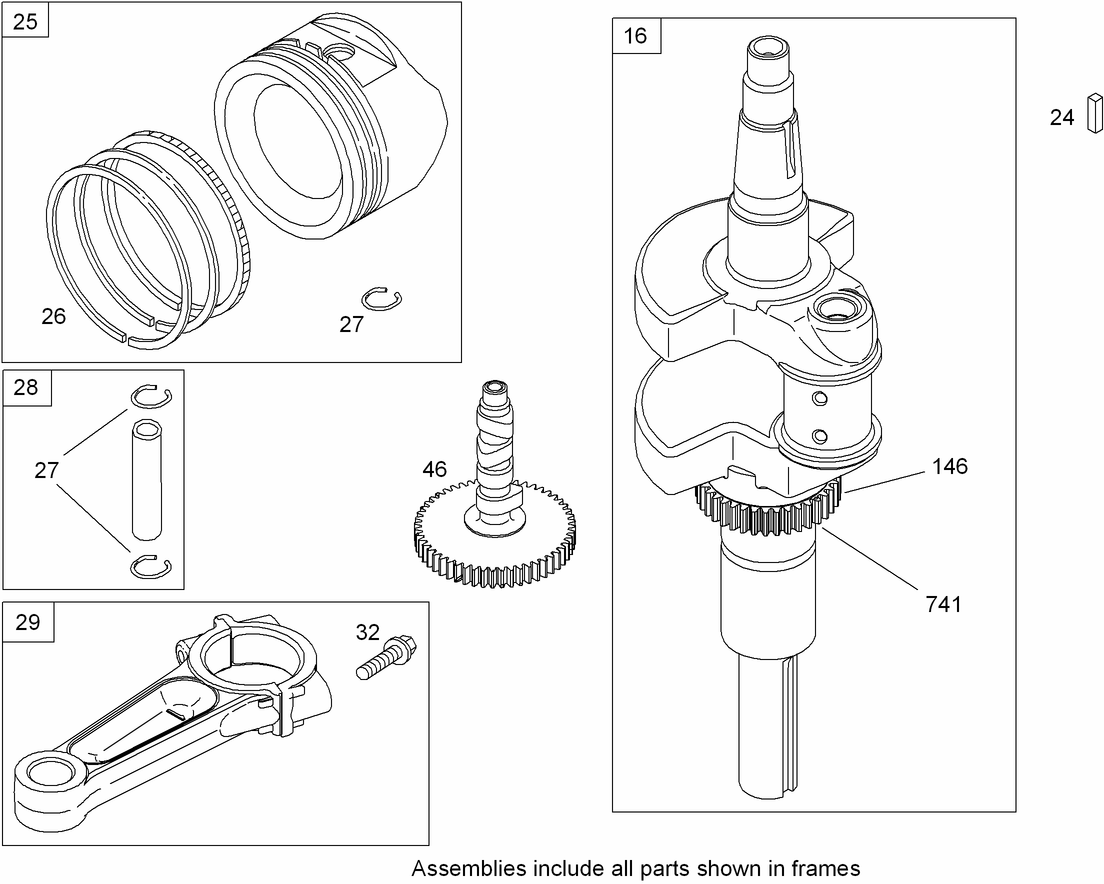 Crankshaft Assembly  Briggs and Stratton 44K777-0125-G1