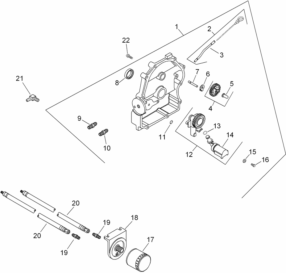Oil Pan and Lubrication Assembly  Kohler CH640-3018